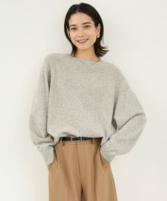 【洗える】カシミヤブレンド オフネックニット