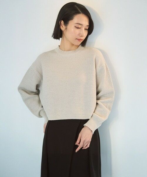UNFILO/アンフィーロ 【WEB限定】ラメリンクス クロップドニット ベージュ XL UNFILO/アンフィーロ 【WEB限定】ラメリンクス クロップドニット ベージュ XL