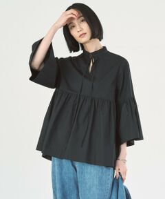 UNFILO / アンフィーロ シャツ・ブラウス | コットンブロード フリルネックシャツ