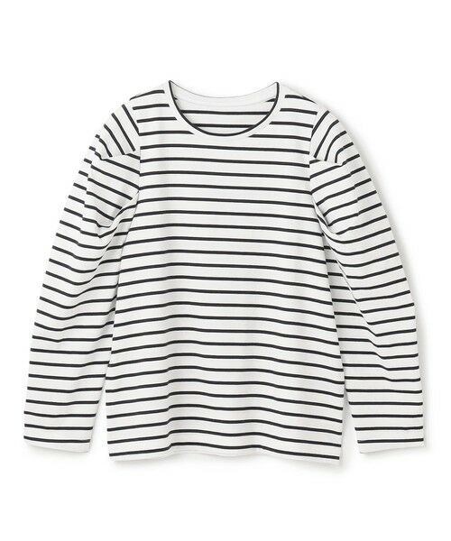 UNFILO/アンフィーロ 【抗菌防臭/ストレッチ】タックスリーブT オフ×ブラック L UNFILO/アンフィーロ 【抗菌防臭/ストレッチ】タックスリーブT オフ×ブラック L