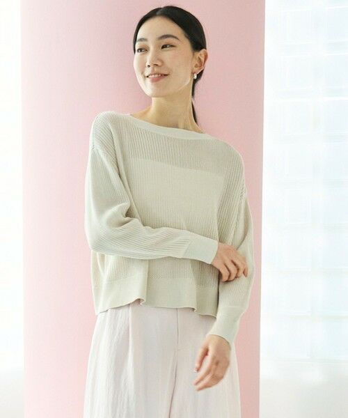 UNFILO / アンフィーロ ニット・セーター | メッシュ クロップドニット | 詳細4