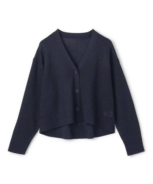 UNFILO/アンフィーロ 【抗菌防臭/洗える】メッシュニット カーディガン ネイビーラメ XL UNFILO/アンフィーロ 【抗菌防臭/洗える】メッシュニット カーディガン ネイビーラメ XL
