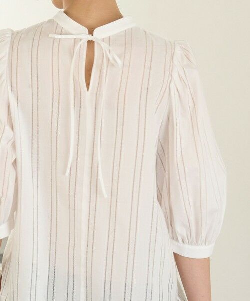 UNFILO / アンフィーロ シャツ・ブラウス | ストライプレース 2WAY パフスリーブブラウス | 詳細2