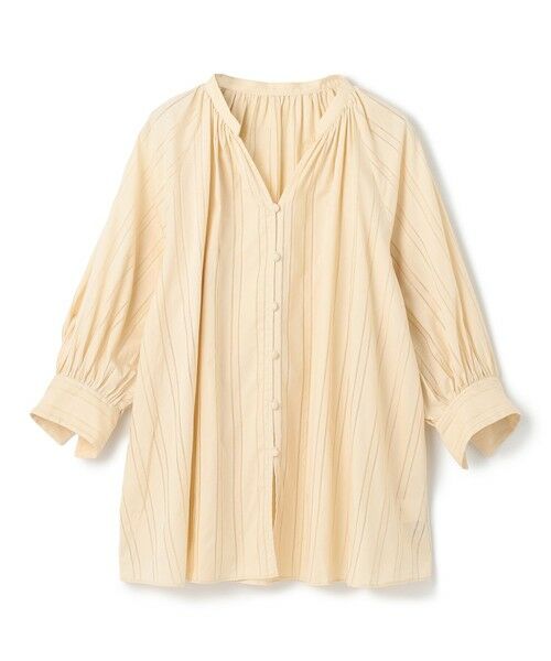 UNFILO / アンフィーロ シャツ・ブラウス | ストライプレース ギャザーブラウス | 詳細6