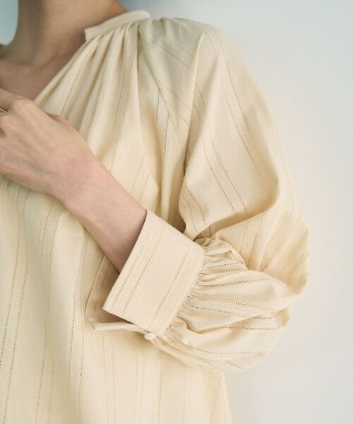 UNFILO / アンフィーロ シャツ・ブラウス | ストライプレース ギャザーブラウス | 詳細4