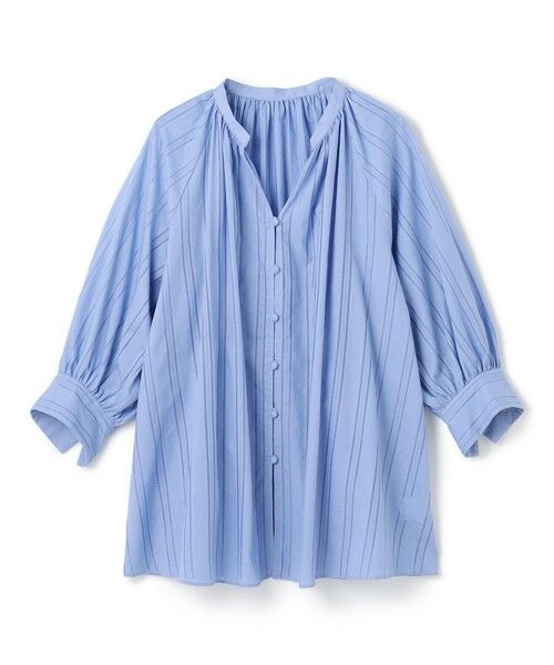 UNFILO / アンフィーロ シャツ・ブラウス | ストライプレース ギャザーブラウス | 詳細13