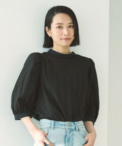 UNFILO / アンフィーロ シャツ・ブラウス | ストライプレース 2WAY パフスリーブブラウス