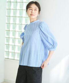 UNFILO / アンフィーロ シャツ・ブラウス | ストライプレース 2WAY パフスリーブブラウス