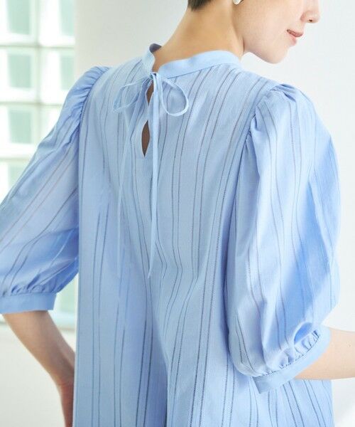 UNFILO / アンフィーロ シャツ・ブラウス | ストライプレース 2WAY パフスリーブブラウス | 詳細17