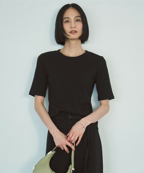 UNFILO/アンフィーロ 【抗菌防臭/UVケア】テレコ ハーフスリーブTシャツ ブラック L UNFILO/アンフィーロ 【抗菌防臭/UVケア】テレコ ハーフスリーブTシャツ ブラック L