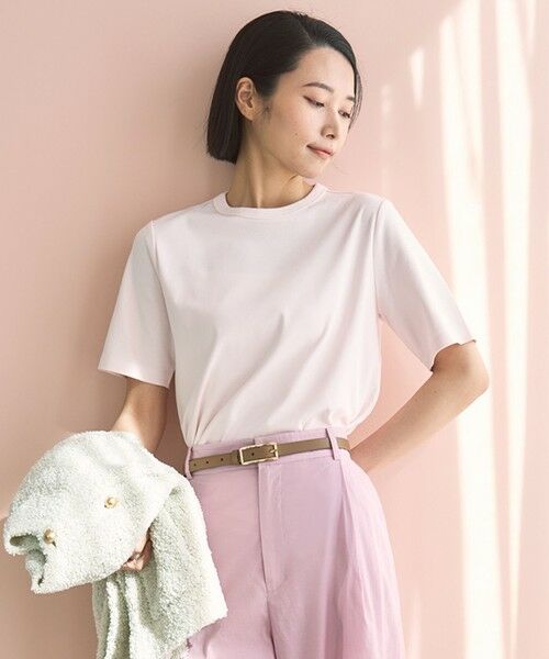 UNFILO/アンフィーロ 【ストレッチ/UVケア】BEAUTYFORM-Tコットン ベーシックTシャツ ピンク XL UNFILO/アンフィーロ 【ストレッチ/UVケア】BEAUTYFORM-Tコットン ベーシックTシャツ ピンク XL
