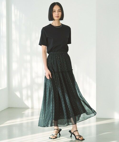 UNFILO / アンフィーロ ミニ・ひざ丈スカート | ラメリンクルシフォン スカート | 詳細1