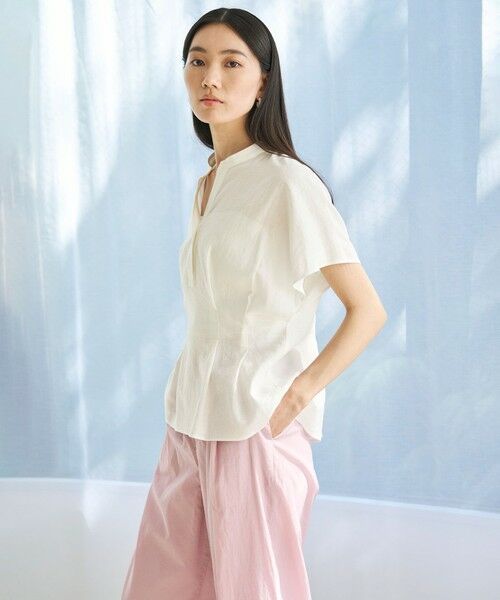 UNFILO / アンフィーロ シャツ・ブラウス | リネンレーヨン タックブラウス | 詳細1