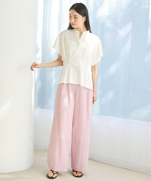 UNFILO / アンフィーロ シャツ・ブラウス | リネンレーヨン タックブラウス | 詳細2