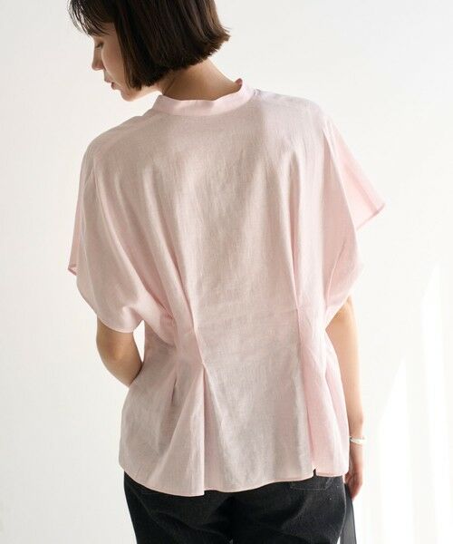 UNFILO / アンフィーロ シャツ・ブラウス | リネンレーヨン タックブラウス | 詳細4