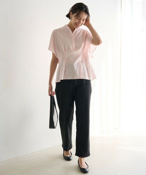 UNFILO / アンフィーロ シャツ・ブラウス | リネンレーヨン タックブラウス | 詳細5