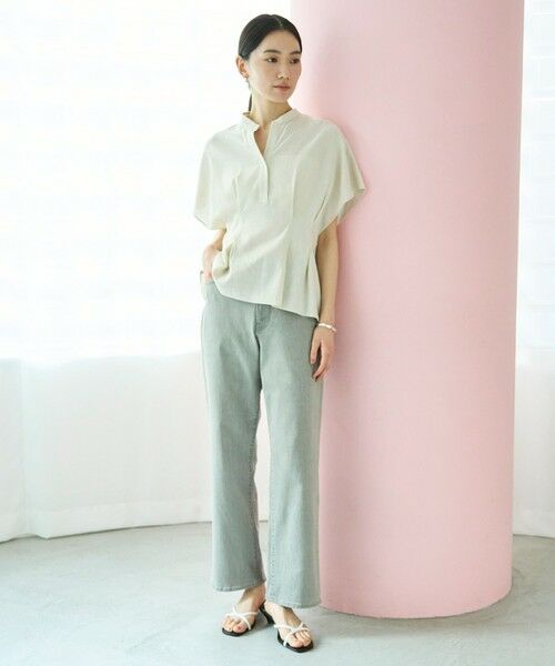 UNFILO / アンフィーロ シャツ・ブラウス | リネンレーヨン タックブラウス | 詳細13