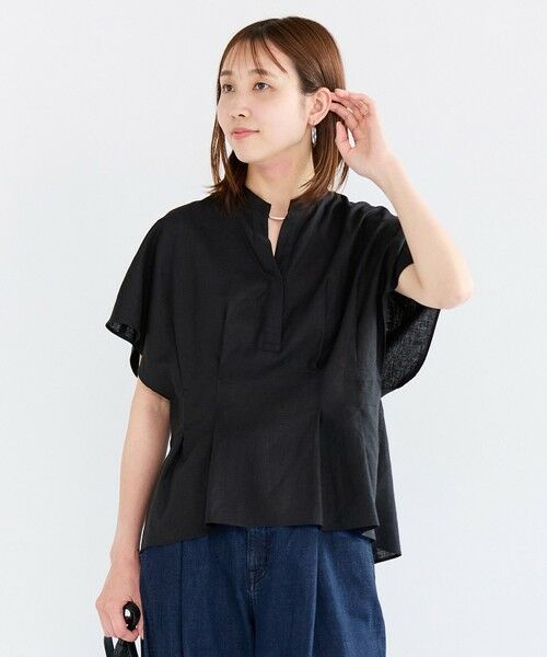 UNFILO / アンフィーロ シャツ・ブラウス | リネンレーヨン タックブラウス | 詳細15