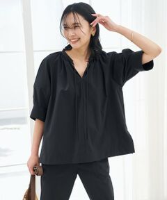 「UNFILO」 半袖ブラウス MEDIUM ブラック レディース UNFILO 「UNFILO」 半袖ブラウス MEDIUM ブラック レディース