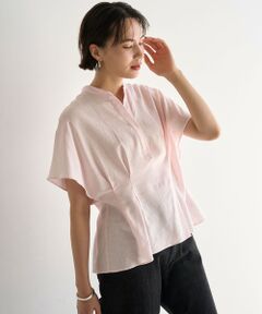 UNFILO / アンフィーロ シャツ・ブラウス | リネンレーヨン タックブラウス