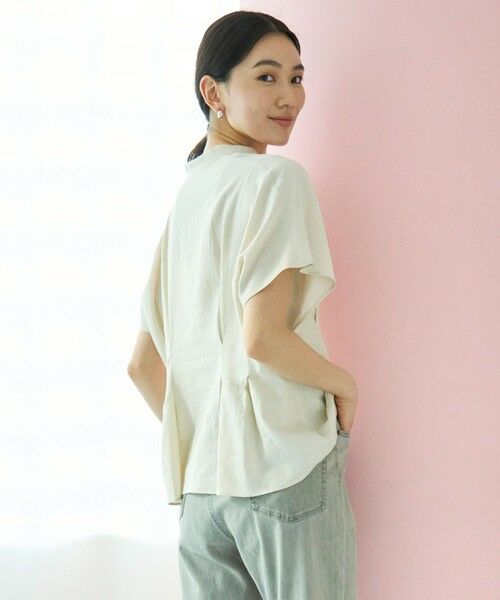 UNFILO / アンフィーロ シャツ・ブラウス | リネンレーヨン タックブラウス | 詳細12