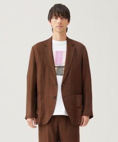 ブラウン テーラードジャケット COOL DOTS プリント シングル 2ボタン テーラードジャケット UA