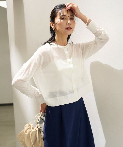 UNFILO / アンフィーロ カーディガン・ボレロ | フロスティコットン  クロップド  カーディガン | 詳細1