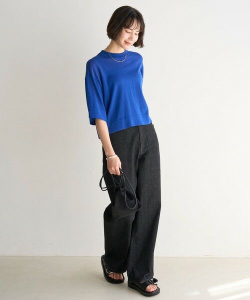 UNFILO / アンフィーロ ニット・セーター | フロスティコットン クロップド プルオーバー | 詳細6