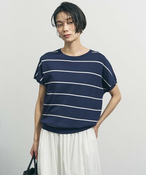 UNFILO / アンフィーロ ニット・セーター | 【新色追加】スゴ機能美ニット コンパクト（[NEW]ネイビーボーダー）