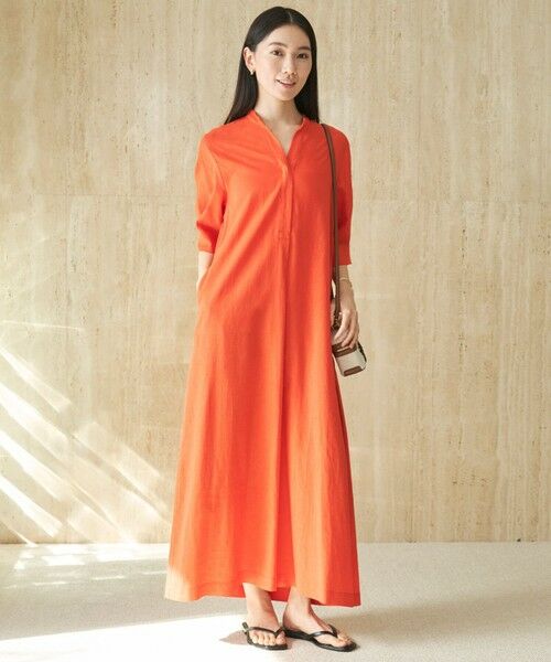 UNFILO / アンフィーロ ロング・マキシ丈ワンピース | リネンレーヨン スキッパー ワンピース | 詳細3