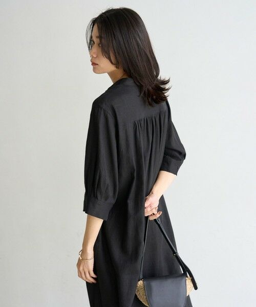 UNFILO / アンフィーロ ロング・マキシ丈ワンピース | リネンレーヨン スキッパー ワンピース | 詳細15