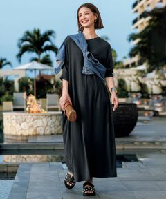 UNFILO / アンフィーロ ロング・マキシ丈ワンピース | ドライタッチフライス ドルマンワンピース