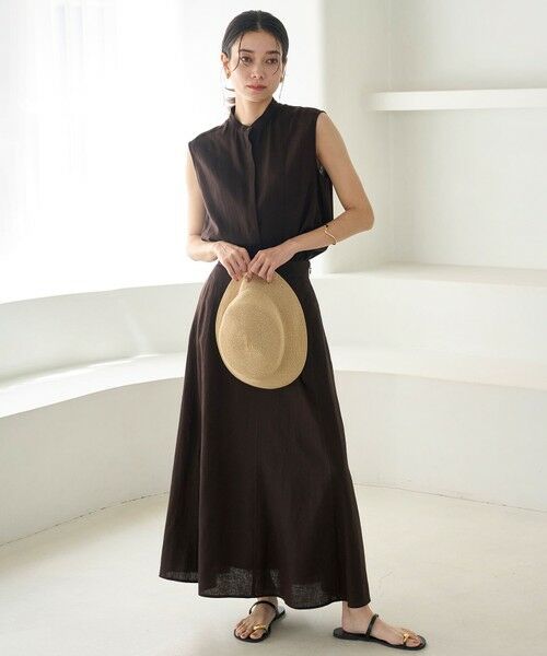 UNFILO / アンフィーロ ミニ・ひざ丈スカート | リネンレーヨン セミフレアスカート | 詳細14