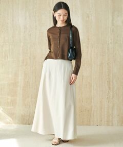 UNFILO / アンフィーロ ミニ・ひざ丈スカート | リネンレーヨン セミフレアスカート