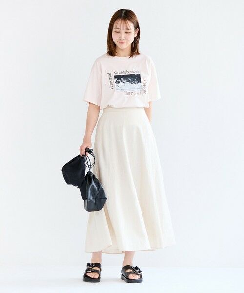 UNFILO / アンフィーロ ミニ・ひざ丈スカート | リネンレーヨン セミフレアスカート | 詳細3