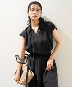 「UNFILO」 半袖ブラウス MEDIUM ブラック レディース REAL STYLE（ファッション） ブラウス レディース 半袖 オフィス