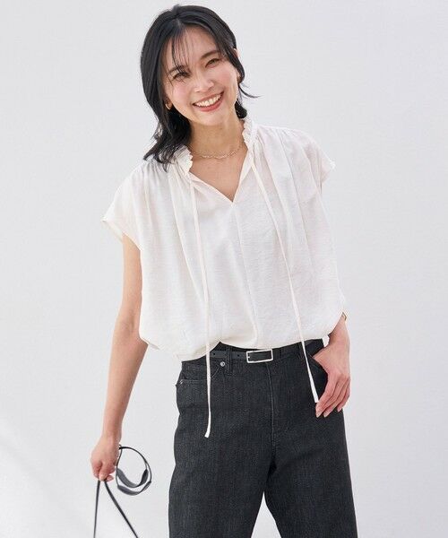 UNFILO / アンフィーロ シャツ・ブラウス | ヴィンテージシアー ギャザーブラウス | 詳細1