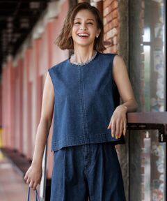 UNFILO / アンフィーロ シャツ・ブラウス | UNFILO DENIM LIGHT ノースリーブブラウス