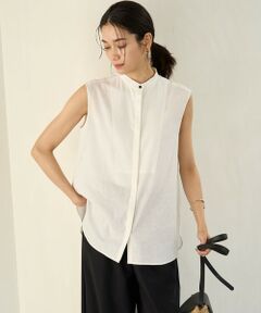 UNFILO / アンフィーロ シャツ・ブラウス | リネンレーヨン ノースリーブブラウス