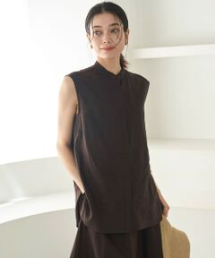 UNFILO / アンフィーロ シャツ・ブラウス | リネンレーヨン ノースリーブブラウス