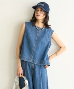 UNFILO / アンフィーロ シャツ・ブラウス | UNFILO DENIM LIGHT ノースリーブブラウス