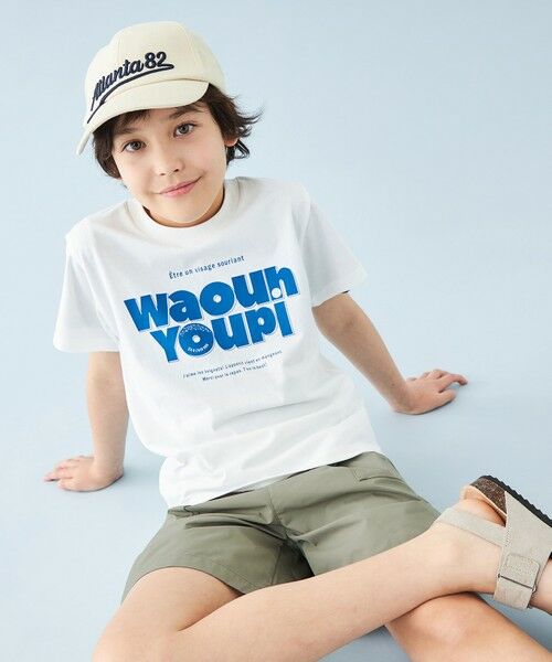 UNFILO/アンフィーロ 【110-150cm】CLEAN Tee(UNISEX) オフ[ブルーロゴ] 130