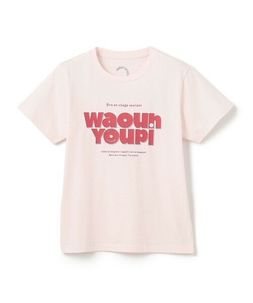 UNFILO/アンフィーロ 【110-150cm】CLEAN Tee(UNISEX) ピンク[レッドロゴ] 140