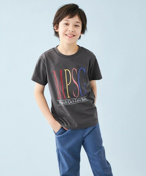 UNFILO/アンフィーロ 【110-150cm】CLEAN Tee(UNISEX) チャコール[カラフルロゴ] 110