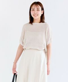 UNFILO / アンフィーロ ニット・セーター | メッシュ ハーフスリーブ ニット