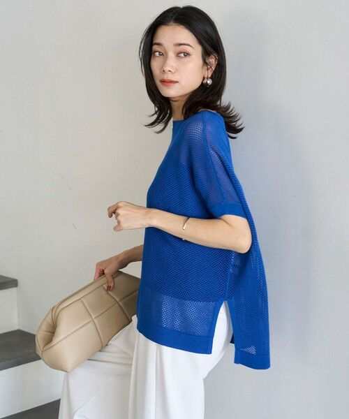 UNFILO / アンフィーロ ニット・セーター | メッシュ ハーフスリーブ ニット | 詳細8