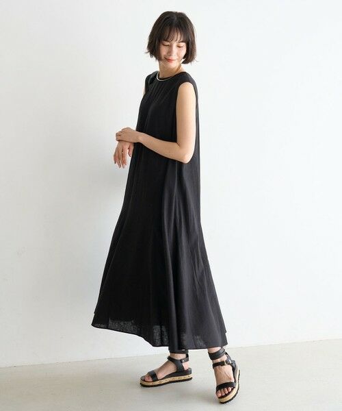 UNFILO / アンフィーロ ロング・マキシ丈ワンピース | リネンレーヨン ノースリーブワンピース | 詳細9