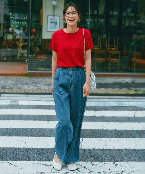 新品　アンフィーロ　デニムライト　タックワイドパンツ　インディゴ　Mサイズ UNFILO｜【UVカット/遮熱】UNFILO DENIM LIGHT タックワイド