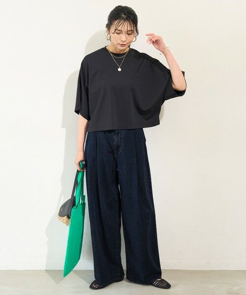 UVカット/遮熱】UNFILO DENIM LIGHT タックワイドパンツ