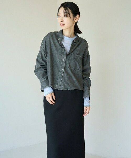 UNFILO / アンフィーロ シャツ・ブラウス | 【UNFILO DENIM LIGHT】 クロップドシャツ | 詳細1